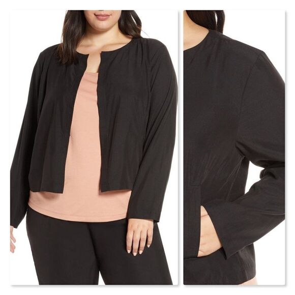 Eileen Fisher Jackets & Blazers - NEW Eileen Fisher Open Front Crop Jacket sz 1X